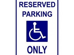 Reserved parking only sign